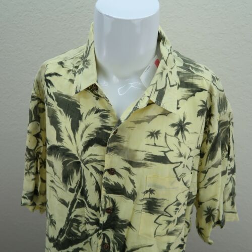 black yellow hawaiian shirt
