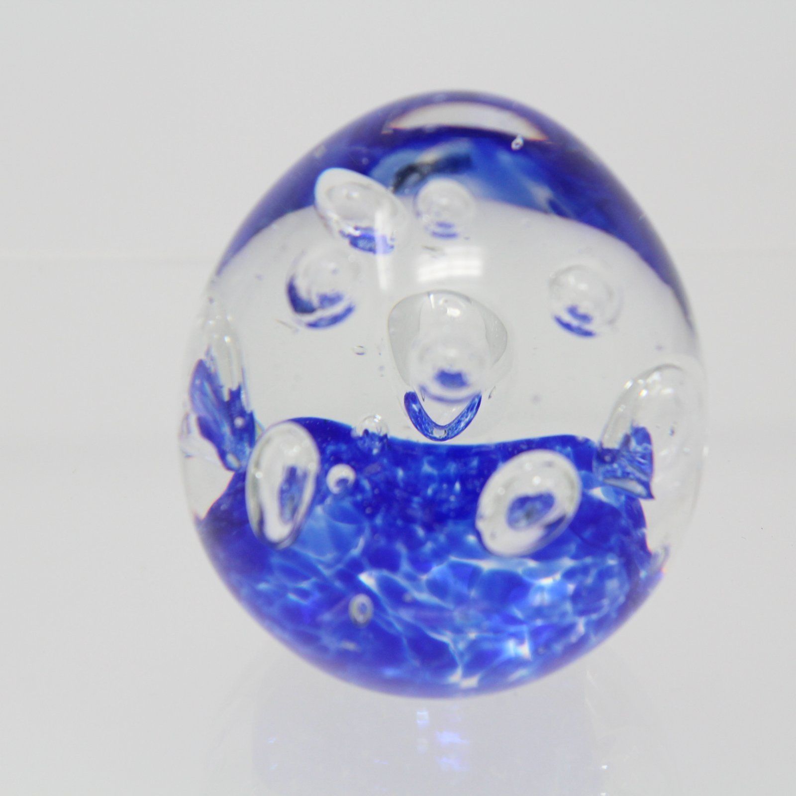 Large Sphere Glass Bubble Paperweight Dark Blue Vintage Art Glass
