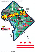 Washington, DC (District of Columbia) State Map Die Cut Sticker - $4.98