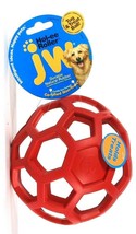 1 Count JW Pet Hol-ee Roller Durable Natural Rubber Red Tug & Treat Ball 
