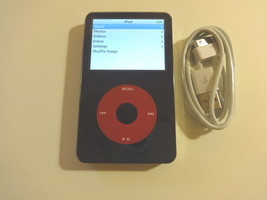 Apple I Pod Classic 5.5 Gen. BLACK/RED Cu St Om Thin 80GB...WOLFSON Chip... - $179.99