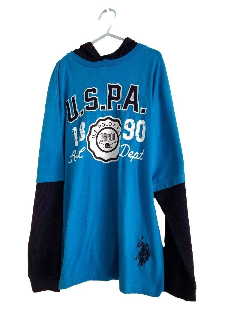 Polo Assn U.S Boys Long Sleeve Hooded T-Shirt
