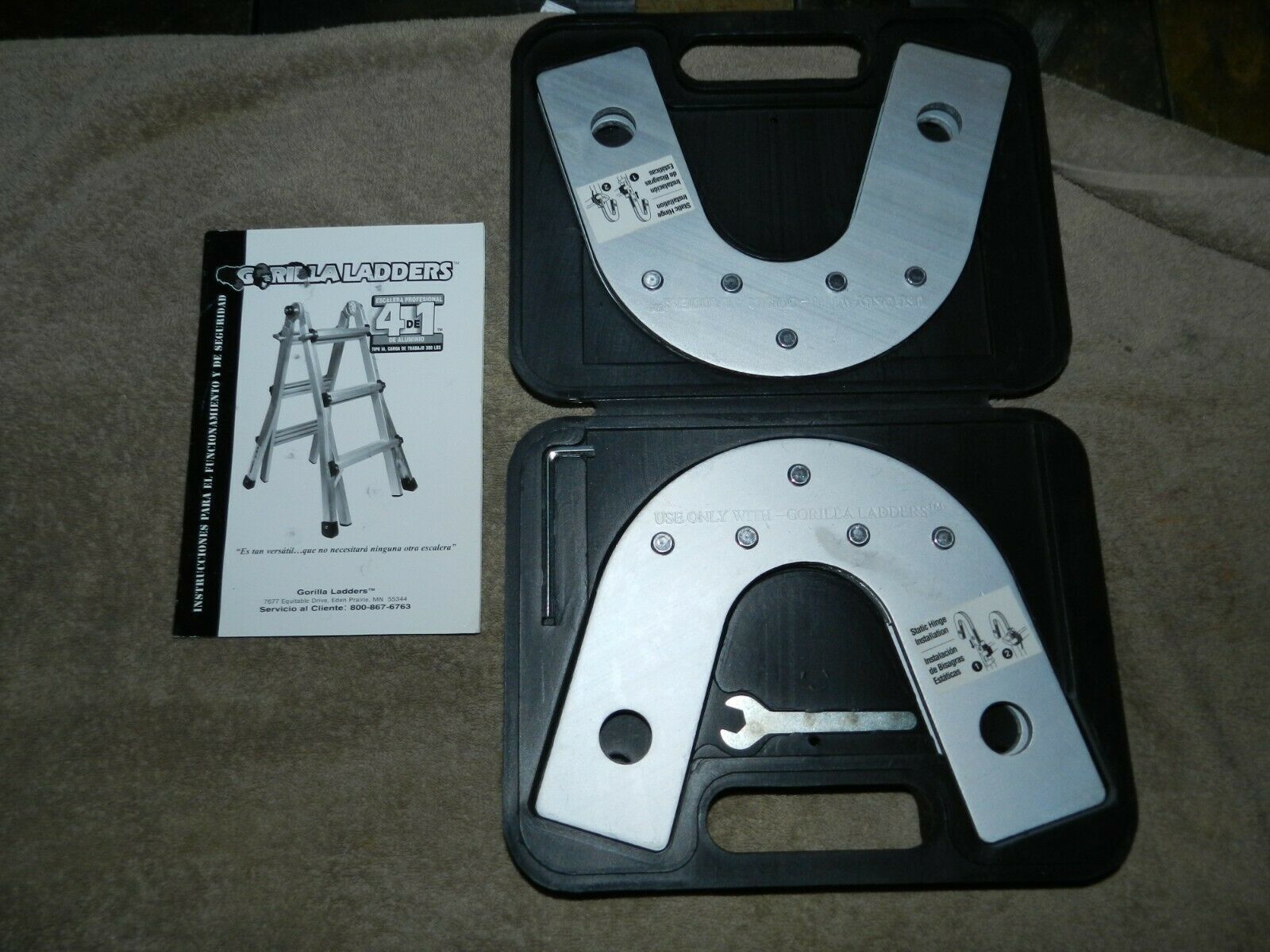 Gorilla Ladder Rail Bracket Static Hinge In case Ladders