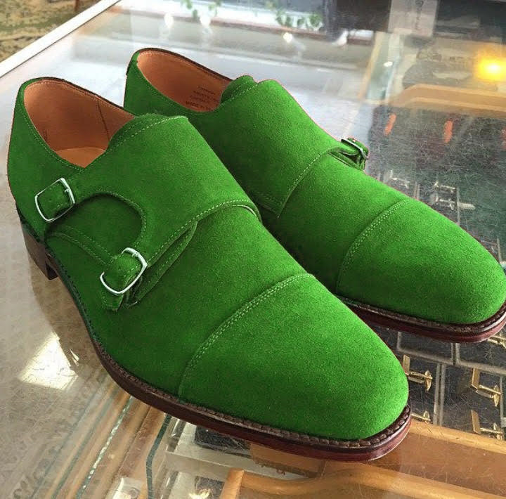 mint green suede shoes