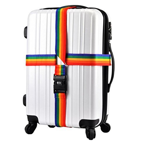 George Jimmy Colorful Cross Suitcase Baggage Luggage Packing Belt with Lock