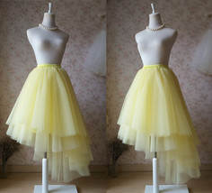 YELLOW Tiered Long Maxi Tulle Skirt Yellow Princess Skirt Party Skirt Plus NWT image 2