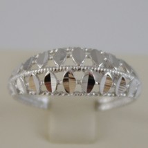 SOLID 18K WHITE GOLD BAND RING LUMINOUS AND BRIGHT, FINELY WORKED MADE IN ITALY image 1