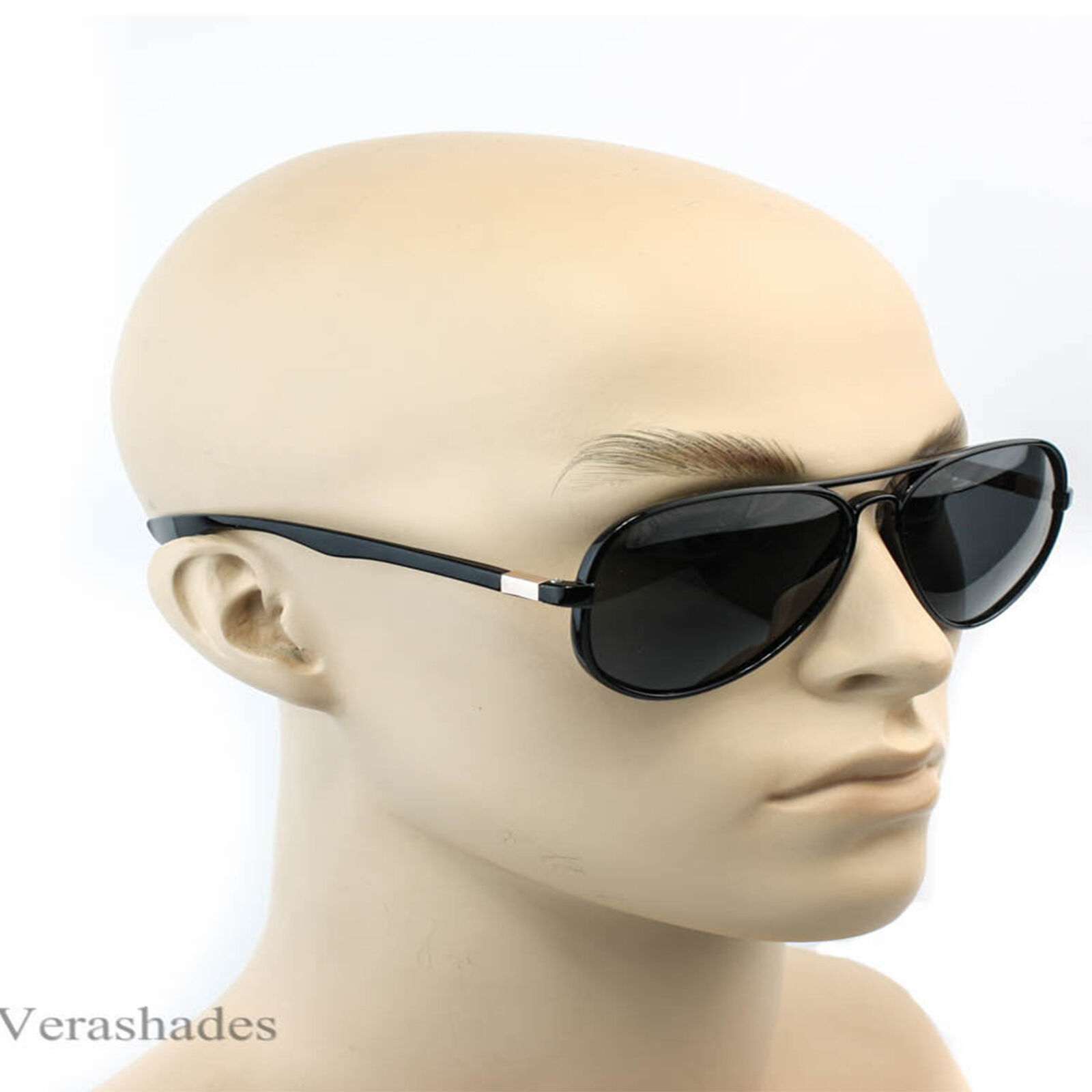 New Black 80s Aviator Mens Polarized Lens Sunglasses Sports Fishing ...