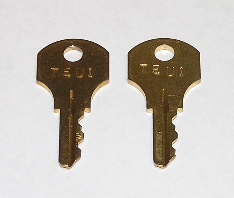 2 TEU1 TEU1 Electrical Breaker Brass Panelboard Keys fits Corbin GE Trumbull Other Locks