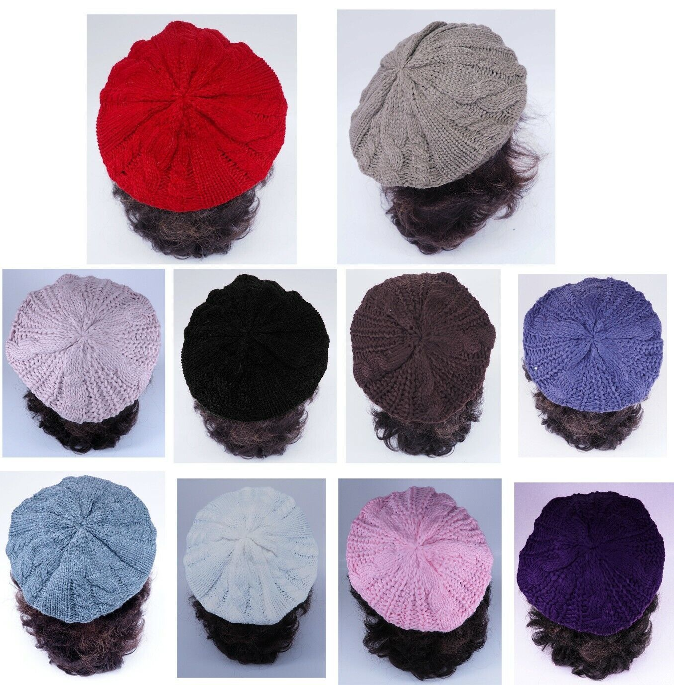 Women Fashion Warm Winter Knit Crochet Beret Braided Baggy Beanie Hat Cap