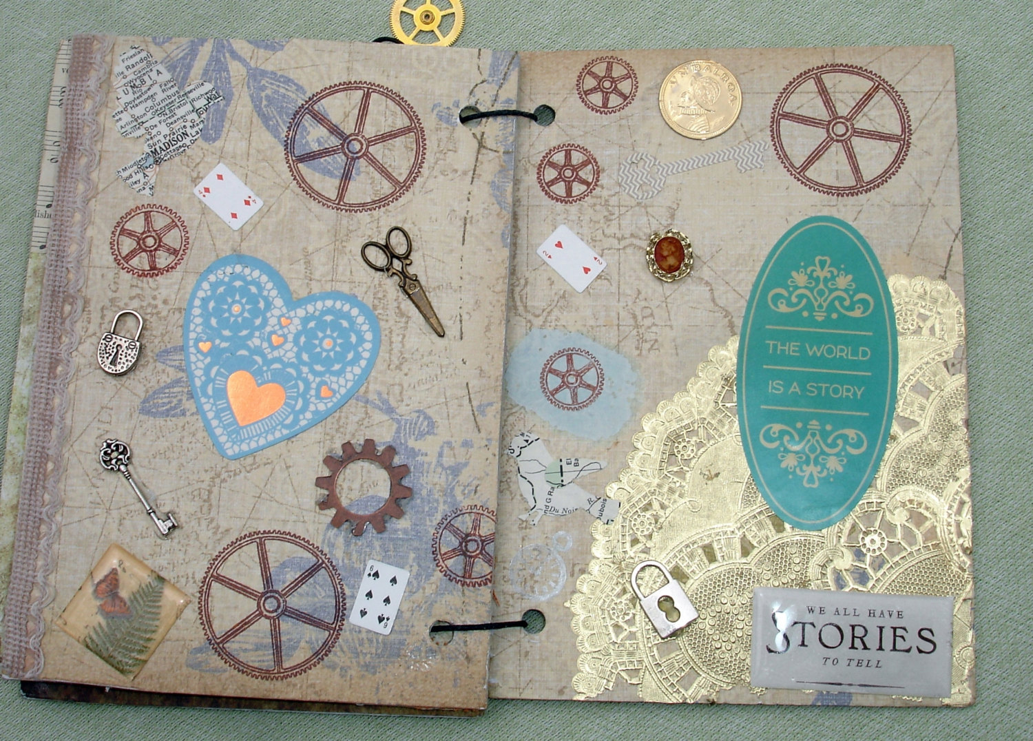 Steampunk It Mixed Media Art Book Finished Handmade Book OOAK