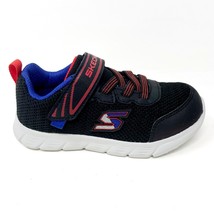Skechers Boys Comfy Flex Mini Trainer Black Red Blue Toddler Size 10 Sneakers - $24.95