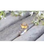 Natural Citrine Ring / Sterling Silver Citrine Ring / Statement Ring / E... - $40.00