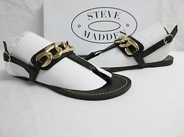 Steve Madden Size 6 M Betray Black Leather Sandals New Womens Shoes Betr... - $78.21
