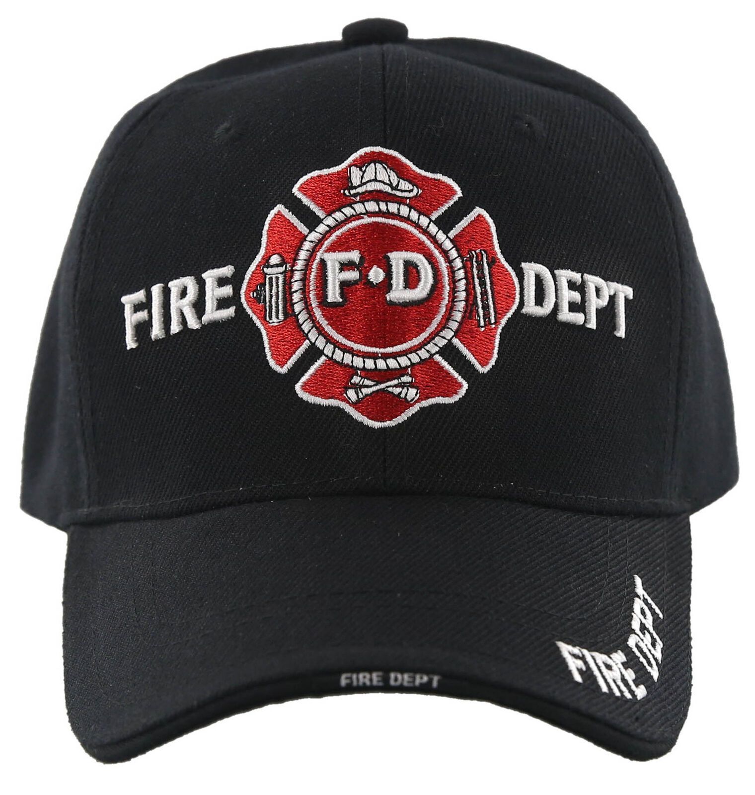 FD FIRE DEPARTMENT BASEBALL CAP HAT BLACK - Men's Hats