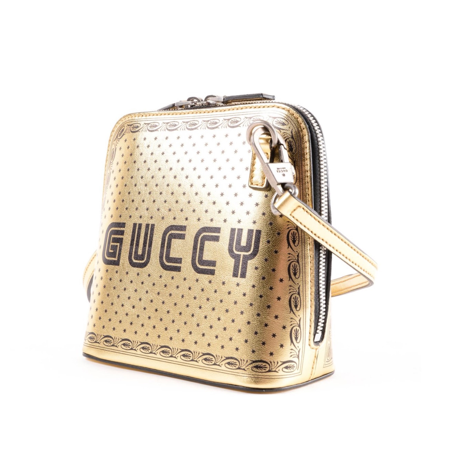 Gucci 2018 Crossbody GUCCY SEGA Print Spring Summer Collection Bag Gold - Handbags & Purses