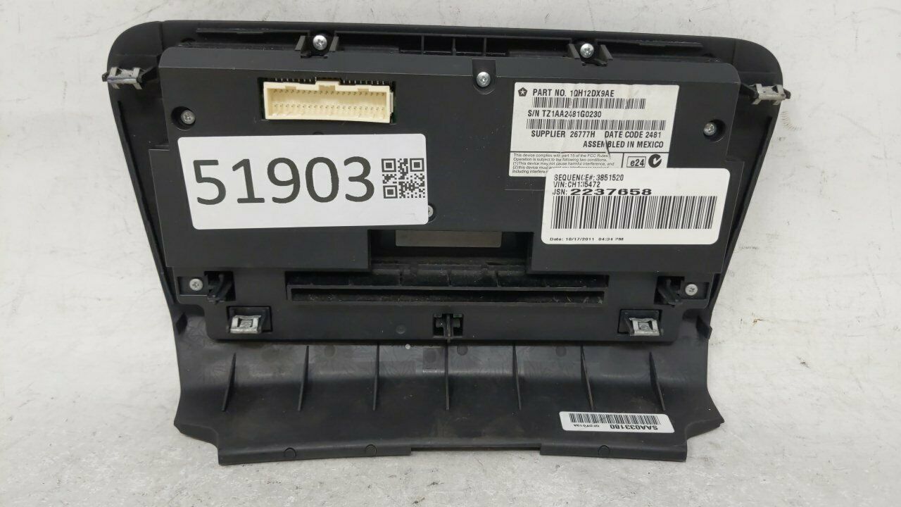 20112014 Dodge Charger Ac Heater Climate Control 1qh12dx9ae 51903 A