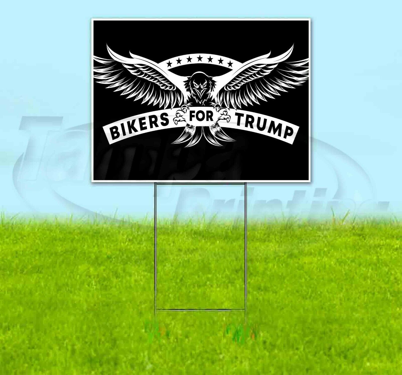 BIKERS FOR TRUMP 18x24 Yard Sign WITH STAKE Corrugated Bandit 2024