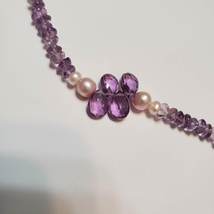 Vintage Purple Glass Bead Necklace, Retro Art Glass Jewelry, Purple Beads image 9