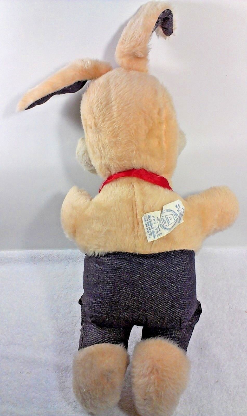 Vintage Smile Novelty Bunny Rabbit Plush Toy Peach Color Stuffed Animal ...