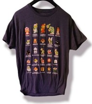 Nintendo Super Mario Bros. Large L Characters Gray T-shirt Loogie Moomba Toad
