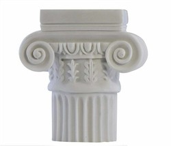 Ionic Order Column Pillar Pedestal Capital Base Greek Roman Marble Sculp... - $55.17