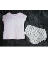 CARTERS BABY GIRL GENIUS T SHIRT OLD NAVY FLORAL BLOOMERS SPRING OUTFIT ... - $12.86