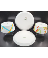 4 Pc Crate &amp; Barrel Verge Color Salad Plates Cereal Bowls Mix Set Sri La... - $59.27