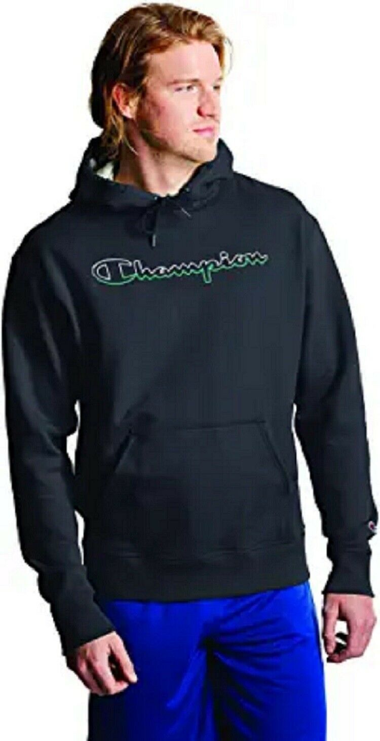 black and green champion hoodie