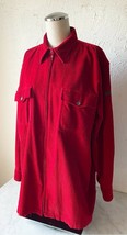 Ralph Lauren Red Corduroy Collared Full Zip Shirt Jacket - Women&#39;s Large - $47.45