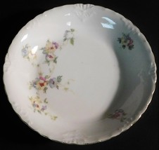 Herman Ohmne Silesia Germany China Soup Cereal Bowl Dish Floral Gold Trim - $25.74
