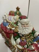 Large Collectible Fitz and Floyd cookie jar, Santa’s sleigh Holiday Cent... - $172.50