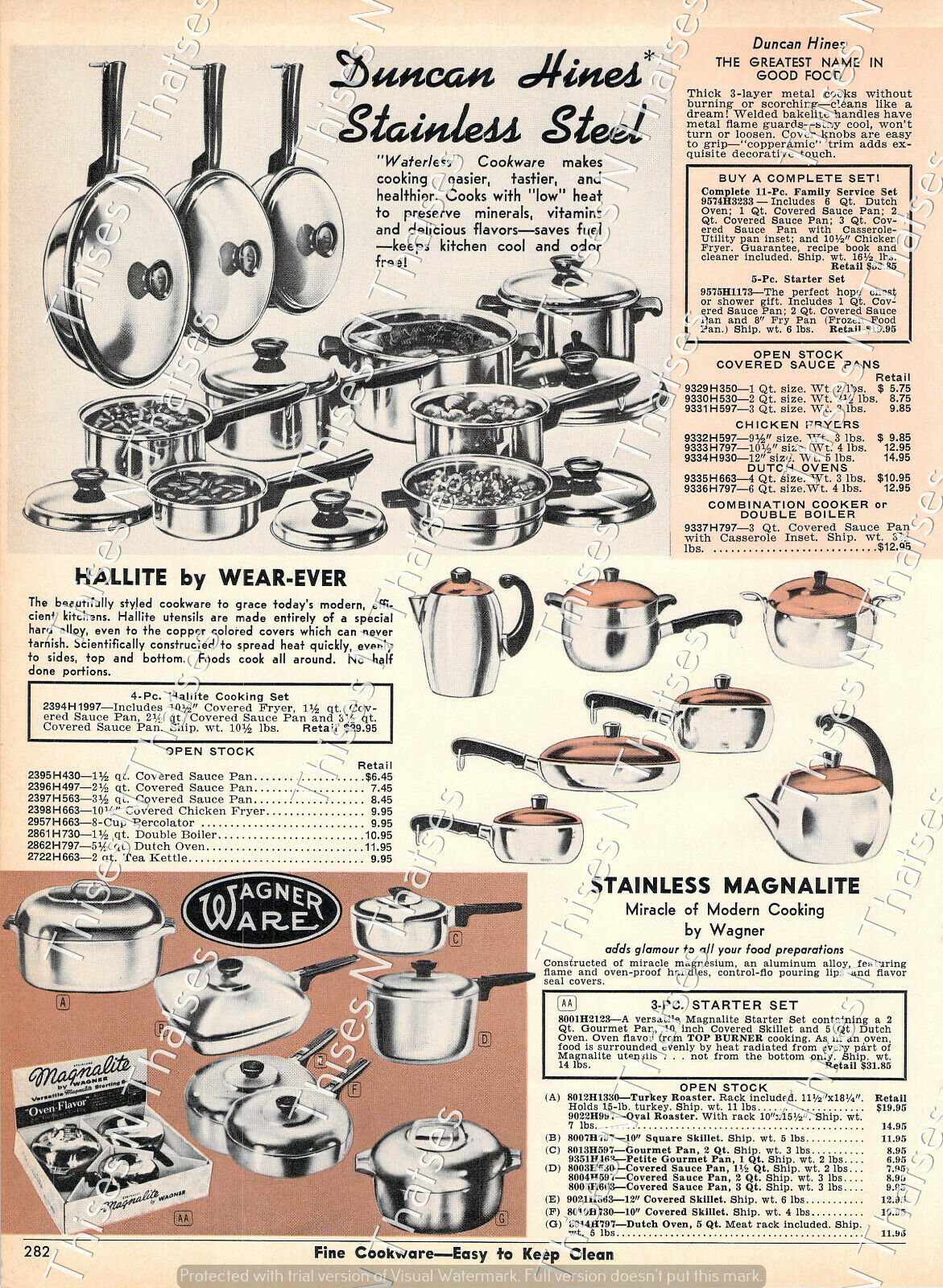 1964 Vintage Ad MidCentury 1960s Ekco & Duncan Hines Stainless Steel