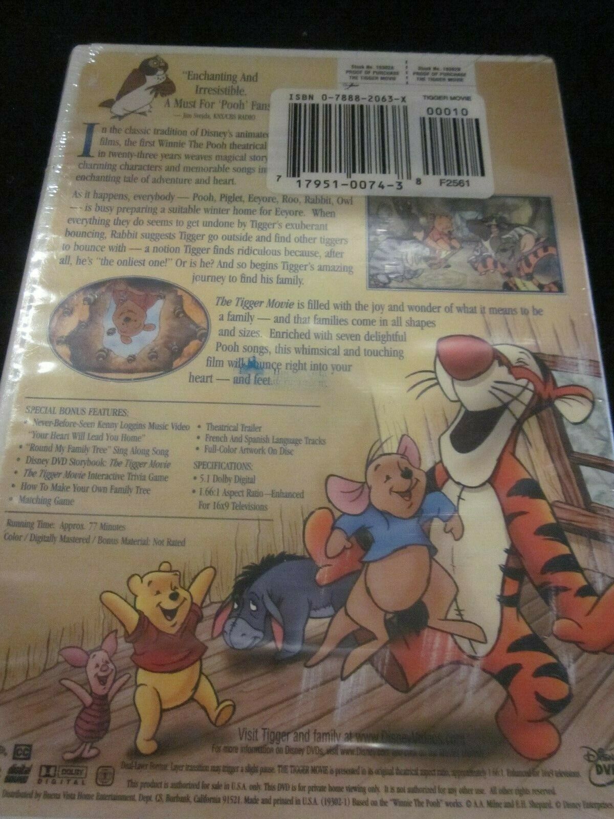 WDW DISNEY'S THE TIGGER MOVIE DVD BRAND NEW - DVD, HD DVD & Blu-ray