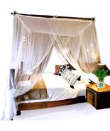 mosquito net canopy king size bed thin mesh netting breeze in & keeps bugs out - $109.99