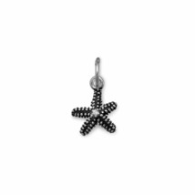 Oxidized Starfish Neck Charm w/ Round Diamond 925 Silver Women Girl Fashion Gift - $24.50