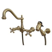 Heritage 2-Handle Wall-Mount Standard Kitchen Faucet with Side Sprayer in  - $370.99