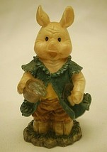 Pig with Flower Pot Resin Figurine Country Farmhouse Décor - $12.86