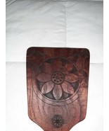 Vintage Carved Red Wood Paddle Mold Daisy Flower - $12.19