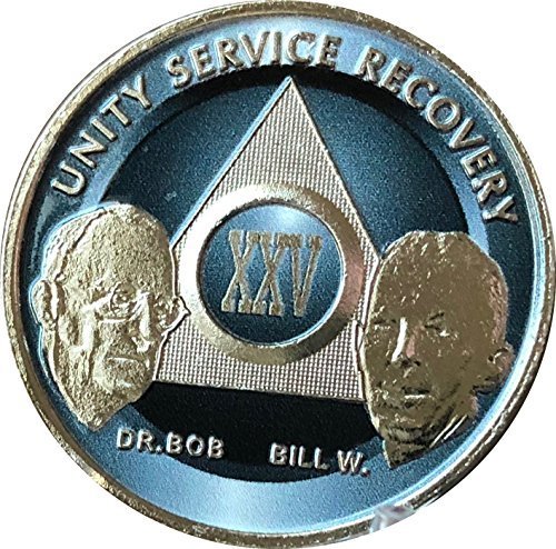 25 Year AA Founders Medallion Titanium Nickel Plated Anniversary Chip XXV