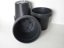 Set of 50 - 6&quot; Round Black Nursery Pots DILLEN plants flower pot plastic... - $23.75