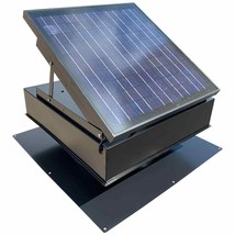 40-Watt 1600 CFM Low Profile Black Steel Roof Mount Solar Attic Fan Humi... - $642.50