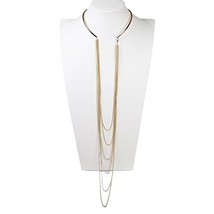 UE- Trendy & Unique Gold Tone Multi Strand Designer Choker Necklace Combination - $27.99