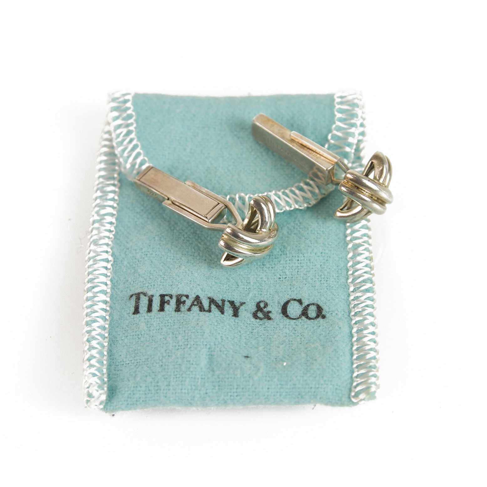 Tiffany & Co Men's Silver Gold Large X Cufflinks Cuff Links Rings