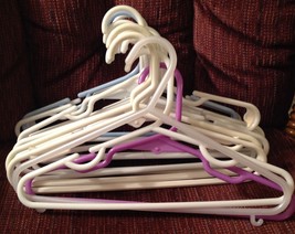 Baby Childrens Unisex Plastic Hangers Lot of 15 Mostly White 12” - $7.87
