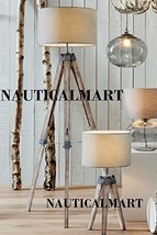 Wooden Tripod Table Lamp Classical Industrial Floor Lamp- Set Of Two