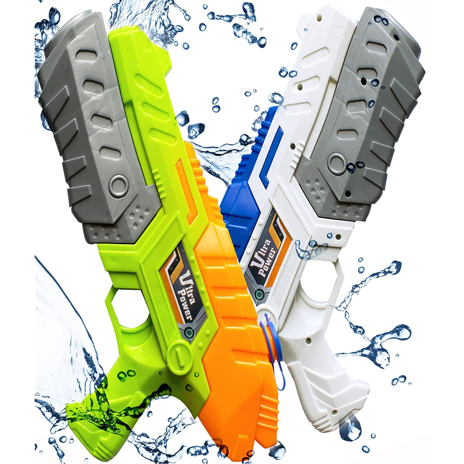 Water Guns Blaster Squirt Shooters Watergun for Kids Long Range Outdoor Toys 2 P