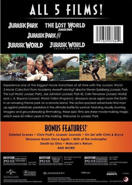 Jurassic World: 5-Movie Collection on DVD - DVDs & Blu-ray Discs