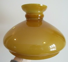 Vintage OIL LAMP SHADE butterscotch RONEL milk glass 10&quot; LARGE gone with... - $112.19