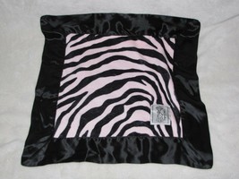 Little Giraffe Pink Black Zebra Small Mini Blanky Blankie Security Blanket Satin - $35.63